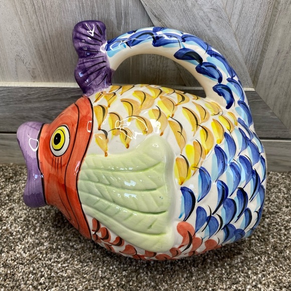 Vintage WCL China Ceramic Koi Fish Pitcher 1970-1979 - Picture 5 of 13